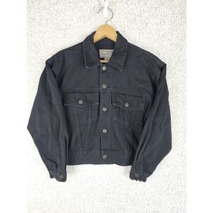 Vintage Greatland Black Denim Trucker Jacket Women's Size Small